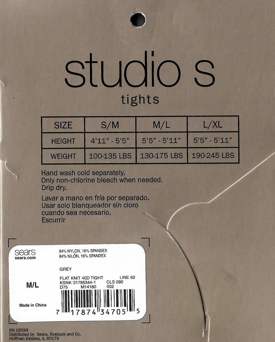 STUDIO S WOMEN'S GREY FOOTED TIGHTS - SIZE M/L NEW (2) ea. | eBay