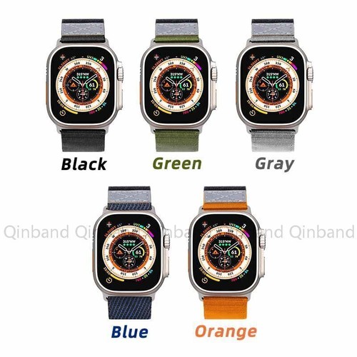 Cinturino Orologio Nylon per Apple Watch Serie 9 Ultra 8 7 Hoop Loop Band per iWatch 6 - Foto 2 di 39