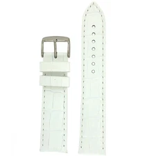 Tech Swiss LEA1860  Watch XL Band White Leather Crocodile Grain