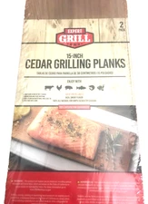Expert Grill 15 Inch Cedar Grilling Planks (2 Pack) NEW SEALED