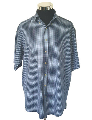 Arrow Button Front Shirt Men's Size LT Short Sleeves Various Shades of Blue