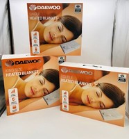 Daewoo Electric Heated Blankets Choice 3 Sizes Single/Double or King 3 Settings