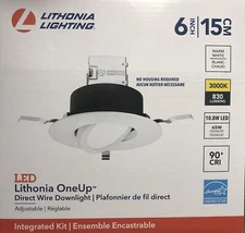 LED Recessed Downlight Lithonia Lighting 6” White Gimble