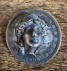 Silver Lady Liberty 1908 Barber Quarter Coin Repousse Pop Press Out High Relief