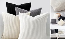 Black and White Decorative Throw Pillow 16" x 16" Pack of 4 Black White