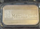 Vintage 1 Oz .999 Silver Merrill Lynch Advertising Bar Toning Original Plastic!!