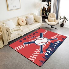 Boys Baseball Area Rug 5x7 for Teens Youth,Baseball Team Carpet for Gift,Spor...