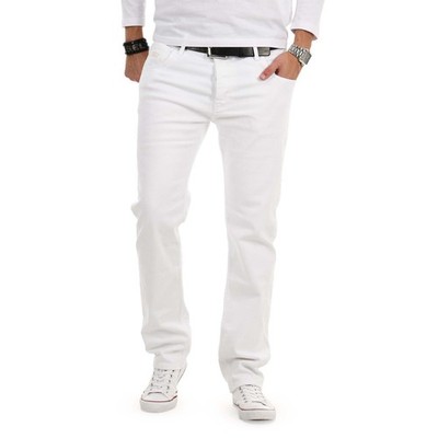 Herren Jeans Hose Basic Stretch Regular Slim Elasthan Weiß W31/L32 T254 R19-C
