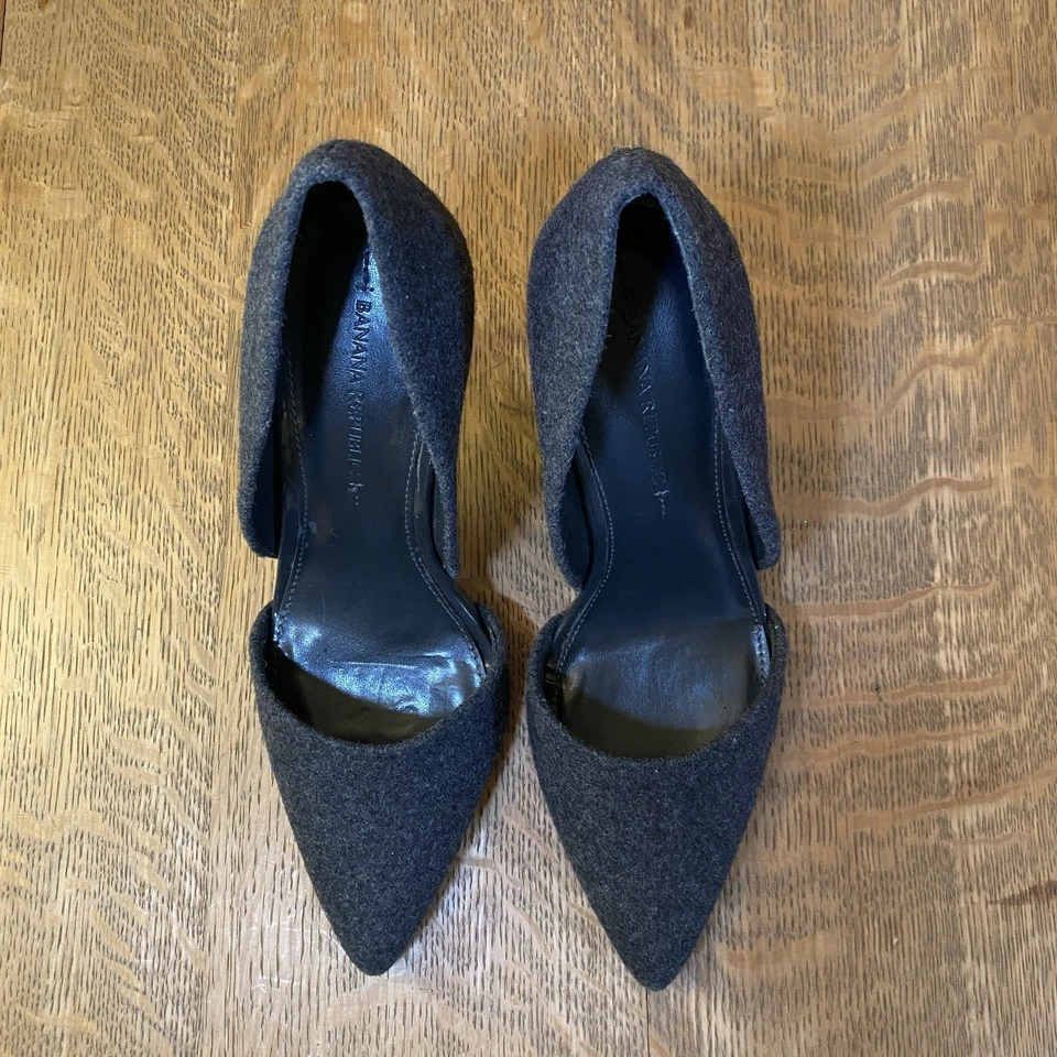 Bomba Banana Republic Adelia D’Orsay, tela carbón profundo superior 8,5 mujer tacón alto Foto 2 de 4