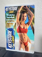 Keystone Light Beer Metal Sign Poster – Sexy Girl Wall Bar  Decor Beer Read Desc
