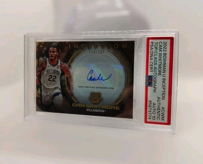 2022 Topps Bowman University Inception Cam Whitmore /100 Auto PSA AUTO Graded