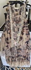 Long Lace Duster Multi Print Duster/Kimono Size Large