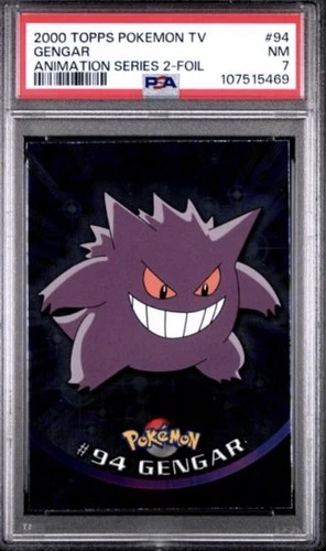 PSA 7 Pokémon Card #94 Gengar 2000 Topps TV Animation Series 2-Foil