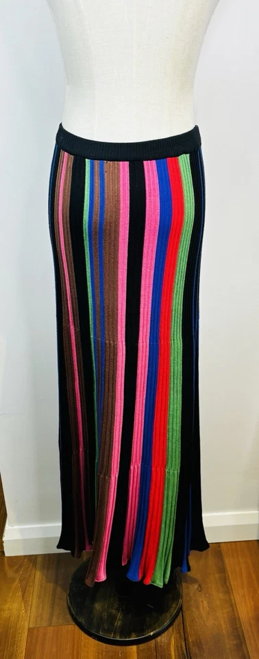 Falda Tejida Aldo Martins Talla Pequeña AU 10 US 6 Colores Rayas Elásticas PVP £129 Foto 4 de 4