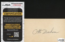 Otto Graham HOF Cleveland Browns Signed 3x5 Index Card AUTO JSA COA