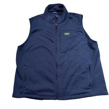 L.L. Bean Blue Full Zip Fleece Vest Mens Size XL Slightly Fitted S3