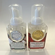 NEW Michel Design Works Lot Mini Foaming Shea Hand Soaps Vintage Plaid Tartan