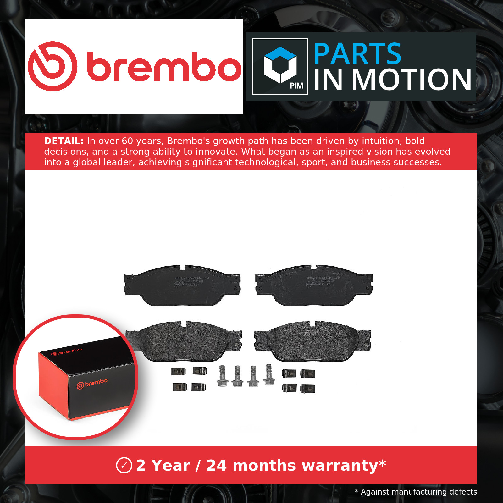 Brake Pads Set fits JAGUAR XJ X350 4.2 Front 03 to 09 Brembo C2C15990 C2C20686