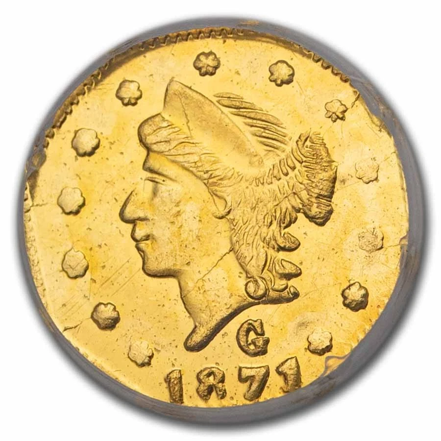 1871 Liberty Octagonal 25 Cent Gold MS-63 PL NGC (BG-765) - Image 2 of 3