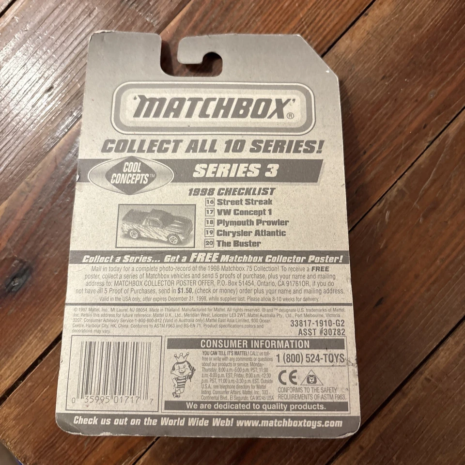 Mattel Matchbox VW Concept 1 1997 Orange Beetle Bug Foto 2 de 2