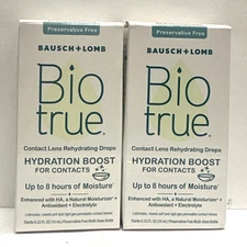 Biotrue Hydration Boost For Contacts , 2 Packs (0.33Fl Oz each) Exp: 02/26
