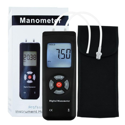 #ad Manometer Handheld Air Pressure Meter Dual Port Manometer HVAC Gas Pressure T... $38.82