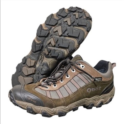 Oboz Tamarack Low B-DRY Waterproof Hiking Shoes Mens Brown Olive Green Trail