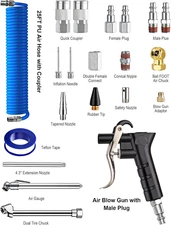 22-Piece Air Compressor Accessory Kit with 25FT PU Hose and Pneumatic Tools