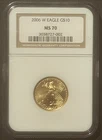 2006-W American Eagle $10 GOLD NGC MS70 : BU GEM Coin 1/4 Oz Bullion : 10235