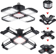 12 Panels Garage Ceiling Led Lights, Plug in Shop Lights for Workshop, Basement