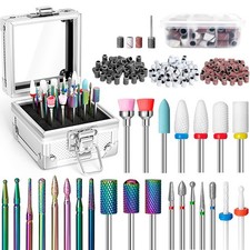 25Pcs Nail Drill Bits Set with 75Pcs Sanding Bands (80#/120#/180#), High-Prec...