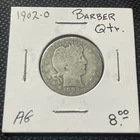 1902-O Barber Quarter 25C GREAT 90% SILVER COIN! NICE DETAILS! BETTER DATE!!