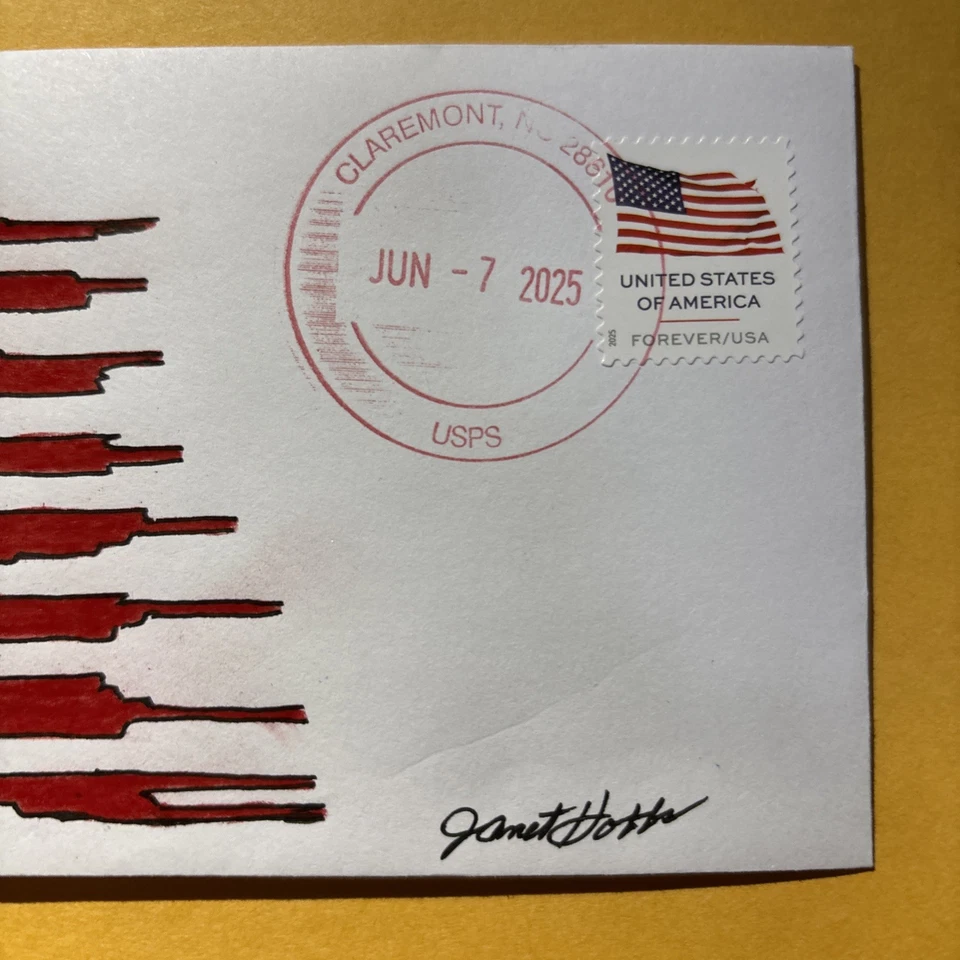 2025 US Flag Forever Stamp C109 American Eagle & US Flag FDC/OOAK - Image 3 of 4