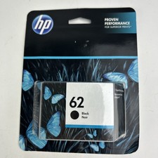 1 Genuine HP 62 Black Original Ink Cartridge C2P04AN 140 NEW/SEALED EXP Jun 2022