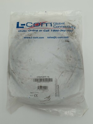 L-COM CRMN9FF-15 Computer Cable, D Sub 9 Position Receptacle - 15' Cable