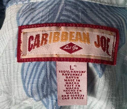 Caribbean Joe Men's Hawaiian Button Down Rayon Shirt Size Large - Picture 3 of 3