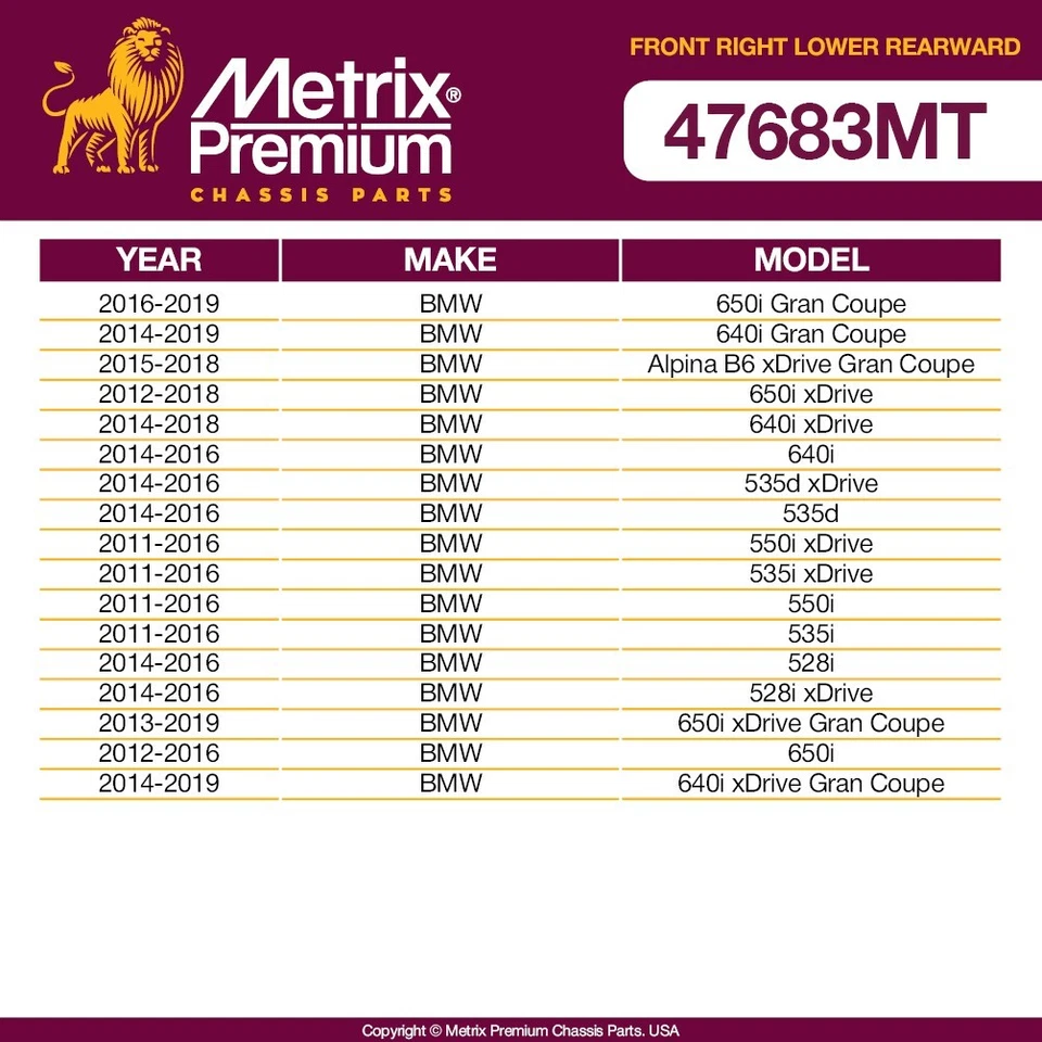 Brazo de control delantero derecho inferior trasero para BMW 528i 535i 550i 640i 650i xDrive Foto 2 de 4