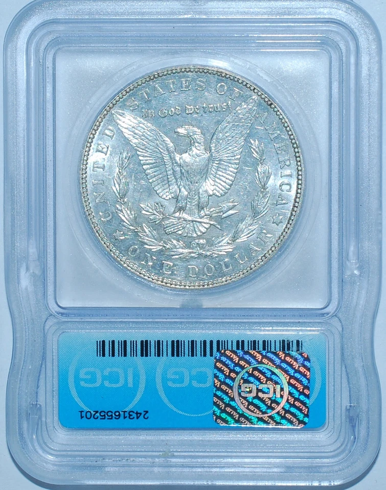 1902 P ICG MS61 VAM-4 Doubled Ear 2 Berry Reverse Morgan Silver Dollar - Image 2 of 4
