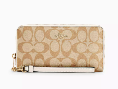 ★COACH★シグネチャー長財布 Long Zip Around Wallet C4452 Coach Long Zip Around Signature Canvas Wallet C4452 W/Strap