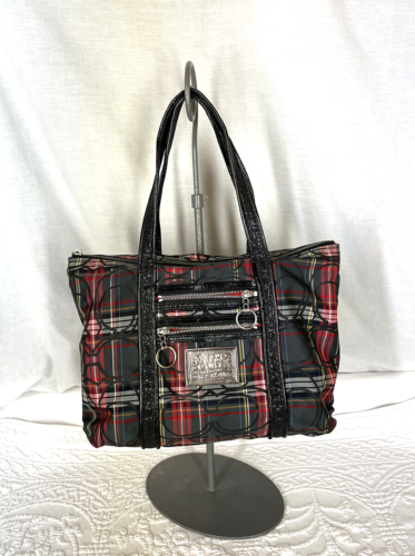 Coach 14360 Poppy Tartan Plaid Shopper Tote Bag