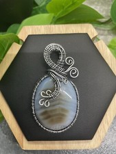 2.5  Handmade 925 Silver Plated Gemstone Wire Wrapped Pendant New B2193