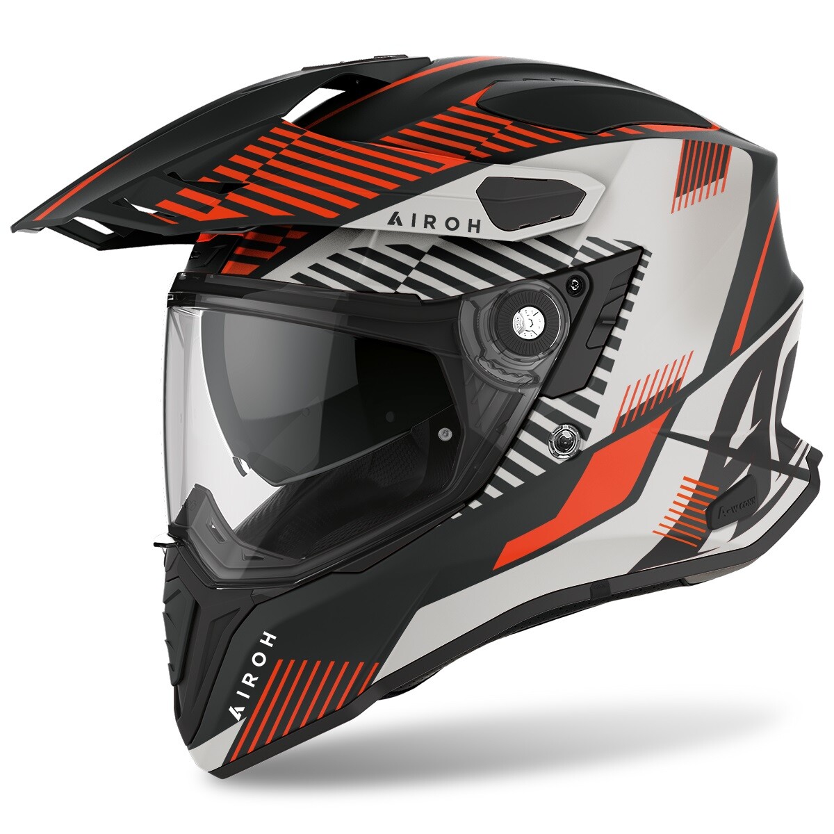 CASCO MOTO INTEGRALE FIBRA DUAL AIROH COMMANDER BOOST ORANGE MATT ARANCIO TG M