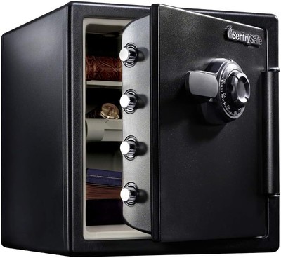 SentrySafe Fireproof and Waterproof Black Steel Home Safe with Dial 