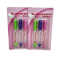 2 PACKAGES OF 2009 SANRIO HELLO KITTY MINI GEL PENS NEW SEALED 6 PENS TOTAL