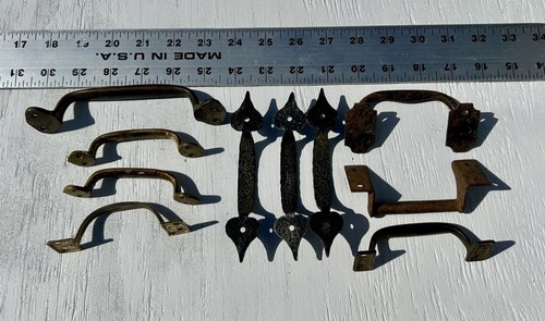 Vintage Cabinet Door Pull Handle Wrought Iron Lot - Picture 5 of 5
