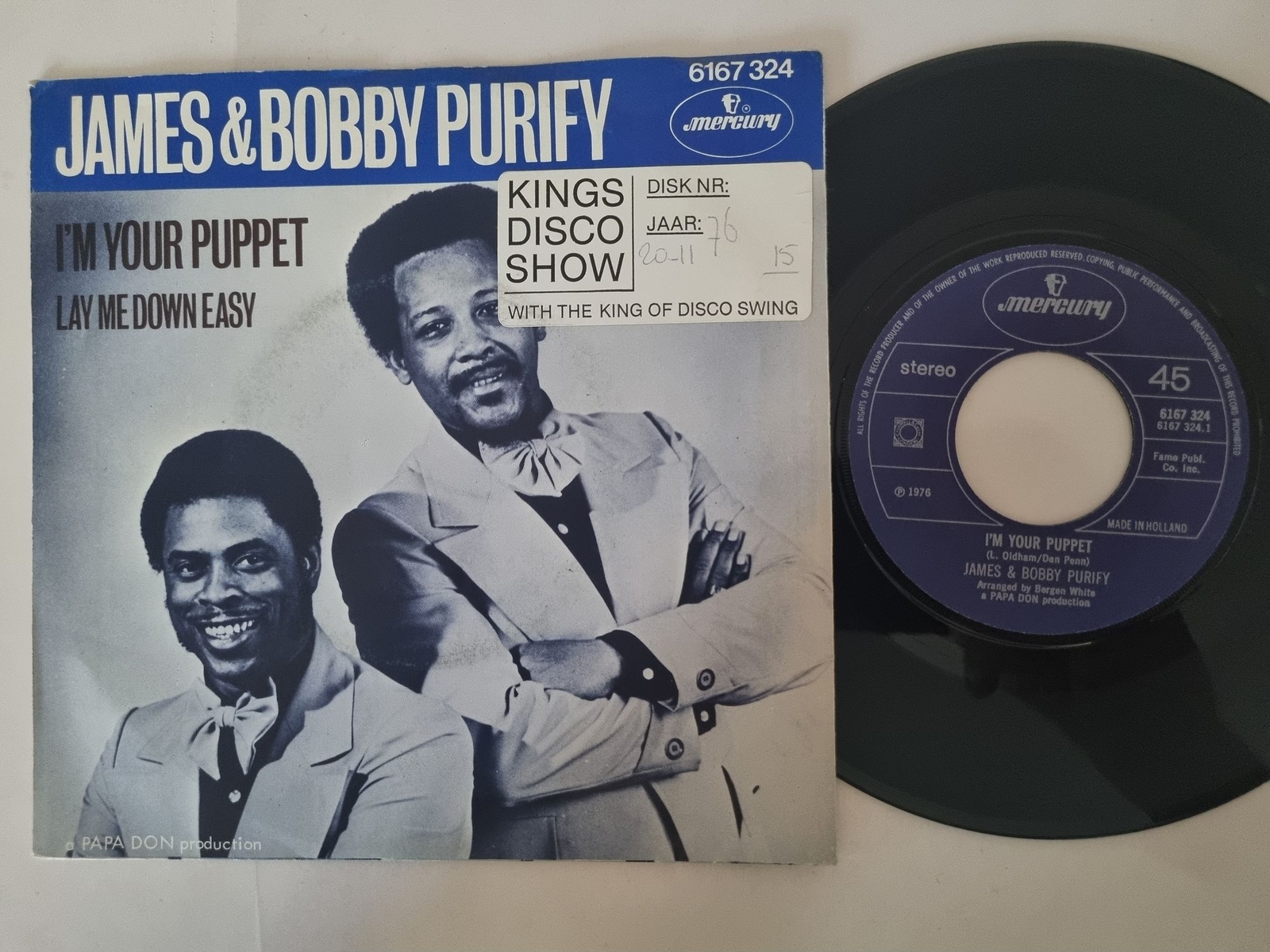James & Bobby Purify - I'm your puppet/ Lay me down easy 7'' Vinyl Holland