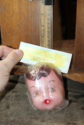Vintage Sealed Fibre-Craft Doll 4'' Baby Face & Hands Set Crystal Eyes