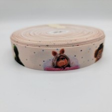 NEW 5-yards of Muppets Kermit Miss Piggy Fonzie 1" wide Grosgrain Ribbon