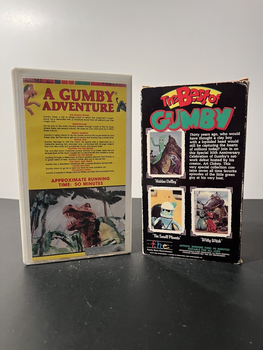 Vintage A Gumby Adventure Vol 2 (1956, VHS) & The Best of Gumby