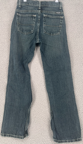 Wrangler Boys Classic Boot Jeans Adjustable Waist Band sz 12 Slim Dark Blue Nice - Picture 9 of 13